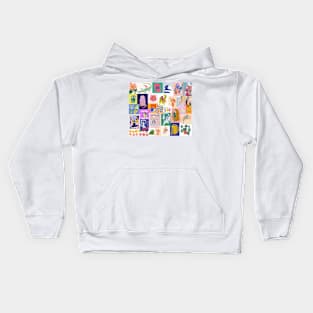 graphic art prints collage Kids Hoodie